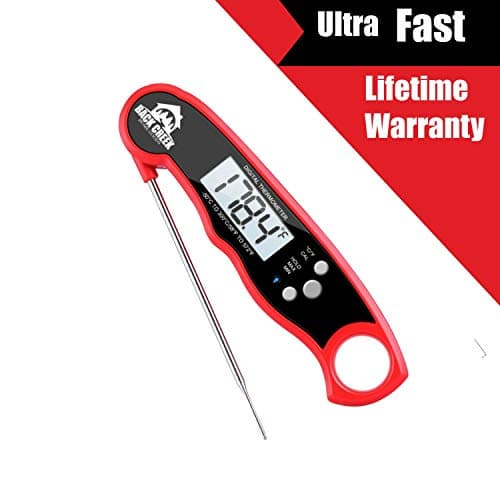 Back Creek Digital Instant Read Meat Thermometer for Kitchen Baking Grill BBQ Smoker. Features Backlight Folding Probe Waterproof Body Calibration and Temperature Hold. Ultra Fast, Easy to Use