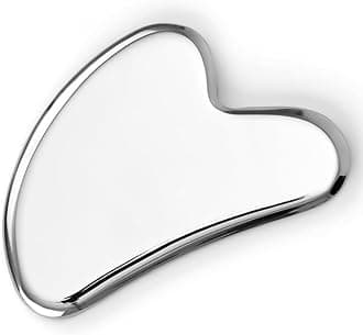 Sacheu Gua Sha Facial Tools Muscle Scraper — Face Gua Sha for Enhanced Lymphatic Drainage, Reduced Puffiness and Relieved Facial Tension, Metal Face Sculpting Tool with Travel Pouch