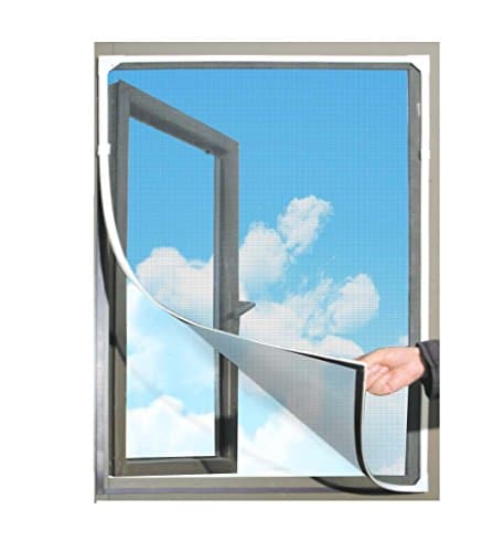 Adjustable DIY Magnetic Window Screen Fits Any Size Smaller with White Frame Various Mesh Available (55”H x 36”W with Sunblock Mesh)