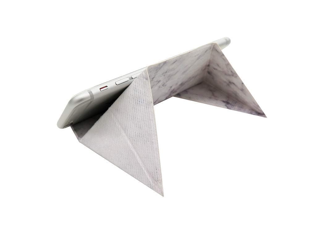FODI - The Flat Origami Stand Single Pack White Marble Pattern, Fit for Your Mobile Devices, Laptops and Much More