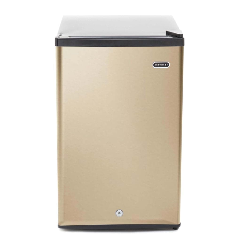 Upright Freezer with Lock, 2.1 Cu. Ft. Small Freezer Mini Freezer for Bedrooms, Dorms, Garages, Offices, CUF-210SSG, Rose Gold