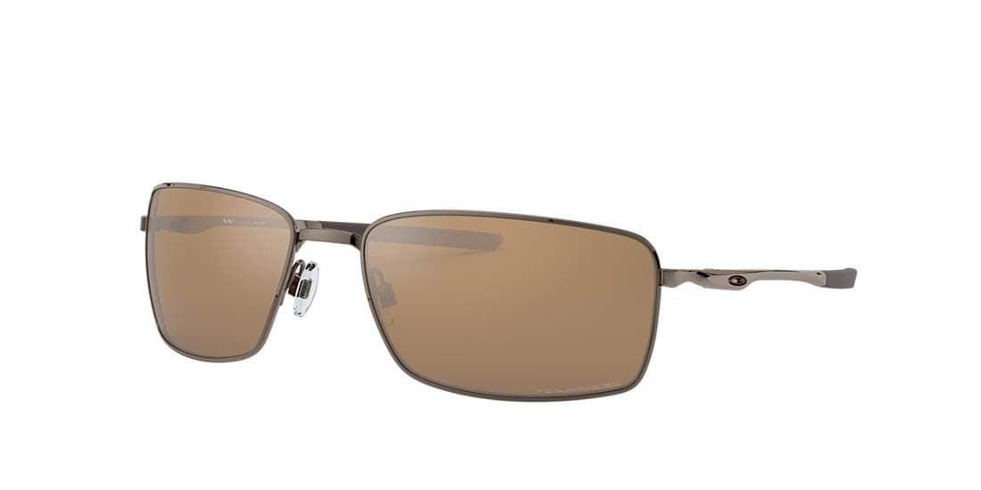 Men's Square Wire Polarized Rectangular Sunglasses