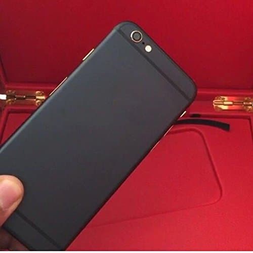 iPhone Luxury Black Housing Replacement Eyoube Middle Frame Replacement with Gold Logo&Buttons (for iPhone 6s Plus)