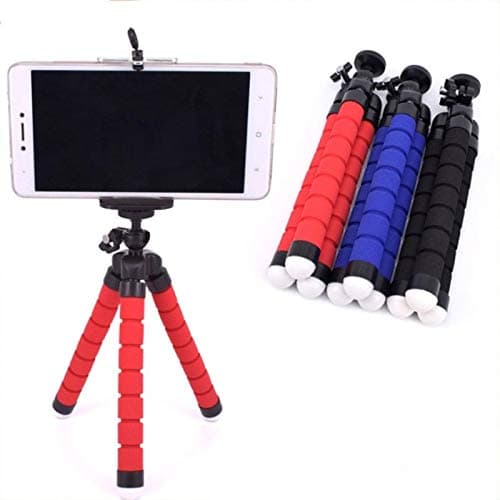 Phone Tripod, Compatible with iPhone, Android, Camera, and gopro, Small and Lightweight Mini Tripod with Flexible Legs (Blue)