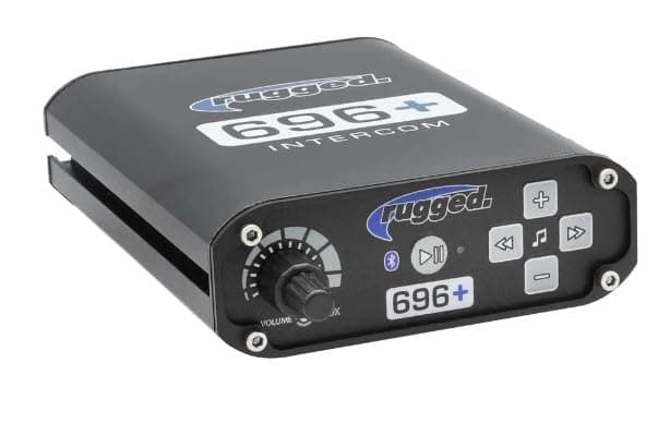 Rugged Radios RRP696 Plus in Car Voice Activated Communications Intercom with Mounting Bracket and Hardware - Featuring Bluetooth for Wireless Music Capabilities