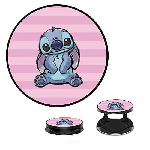 Cell Phone Finger Stand Holder, Pink Grey Cut Grip Foldable Phone Mount Expanding Kickstand Compatible with All Tablets and Smartphones