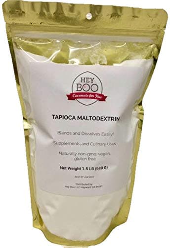Hey Boo Tapioca Maltodextrin 24 oz (1.5 lbs) For Body Building, Beer Making, and Culinary DE10, All Natural, Non-GMO, Dispersed Easily in Cold or Hot Liquid