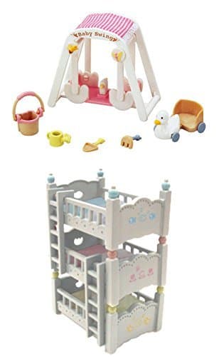2 Sets - Triple Bunk Bed Set & Baby Swing Set Sold Together (Japan Import)