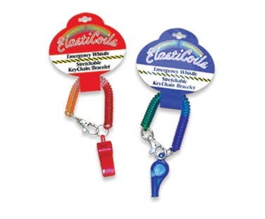 Elastic Coil Whistle Keychain Bracelet (Sold Individually)
