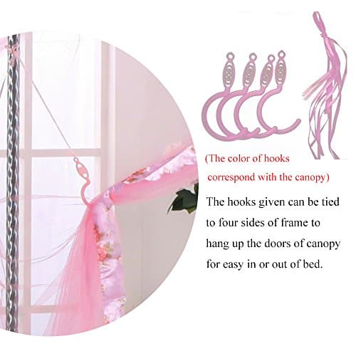 Canopy Bed Curtains - 4 Corner Canopy for Bed, Bed Canopy for Adults, Bedroom Decor (Queen Size, Purple)