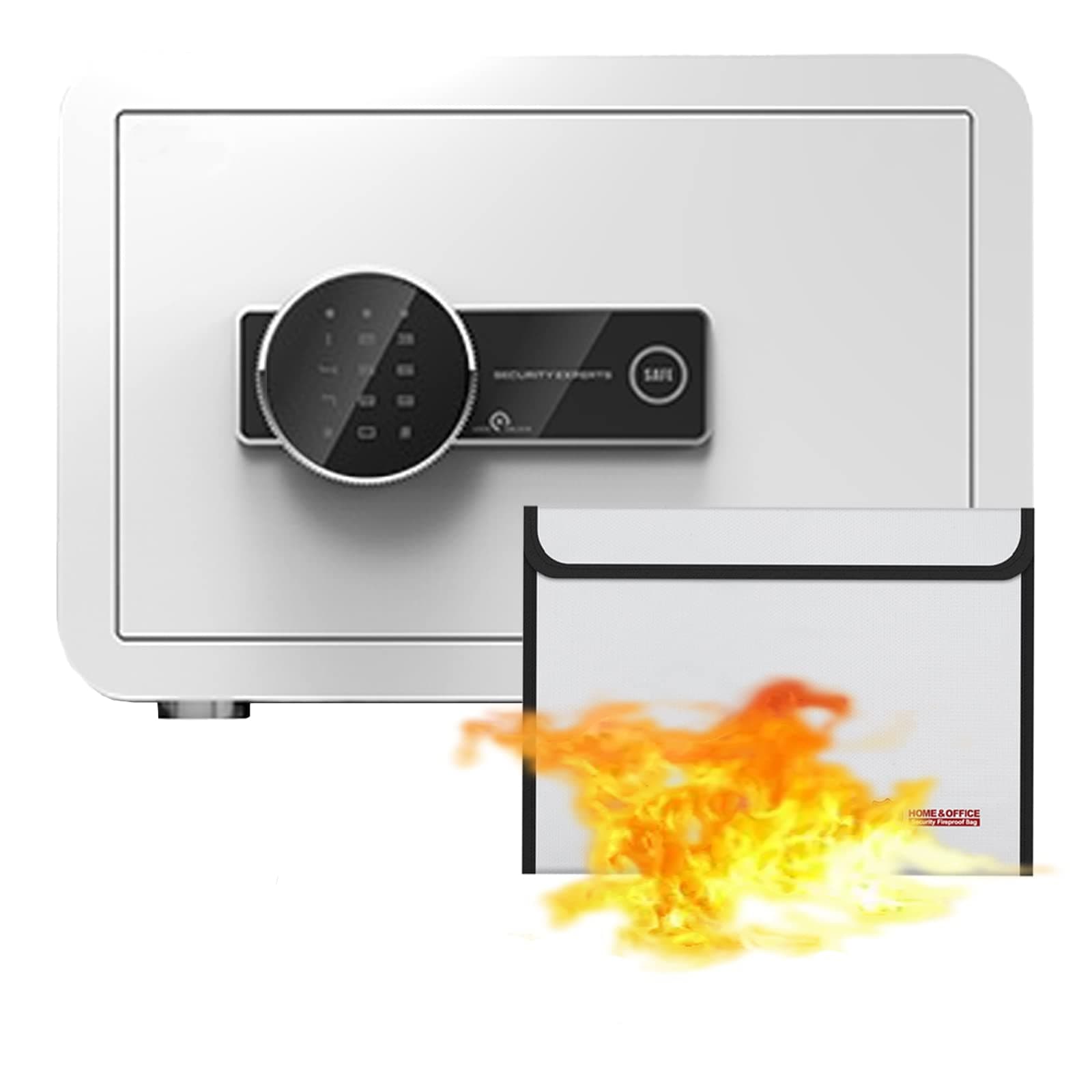 Reliable1st 1.2 Cubic Feet Cabinet Security Safe Box with Fireproof Waterproof Document Bag | LCD Touch Screen Digital Keypad for Home Hotel Office Business Jewelry Gun Cash Documents