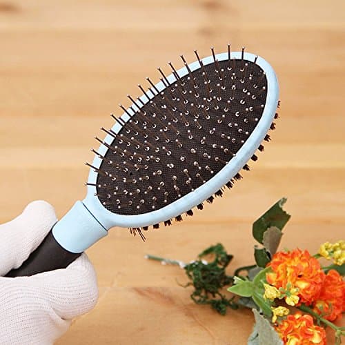 Double sided comb brush round Pearl head pets pet massage brush ,Blue