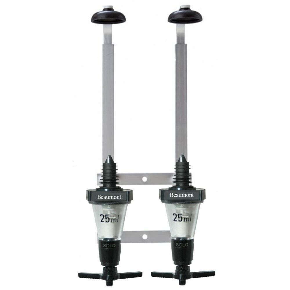 2x(70cl/1L) Bottle racks w/x2 25ml Optic,Boxed Wall Mounted Bracket Rack,Bar Equipment Home, Garden Commercial Chefline Ltd