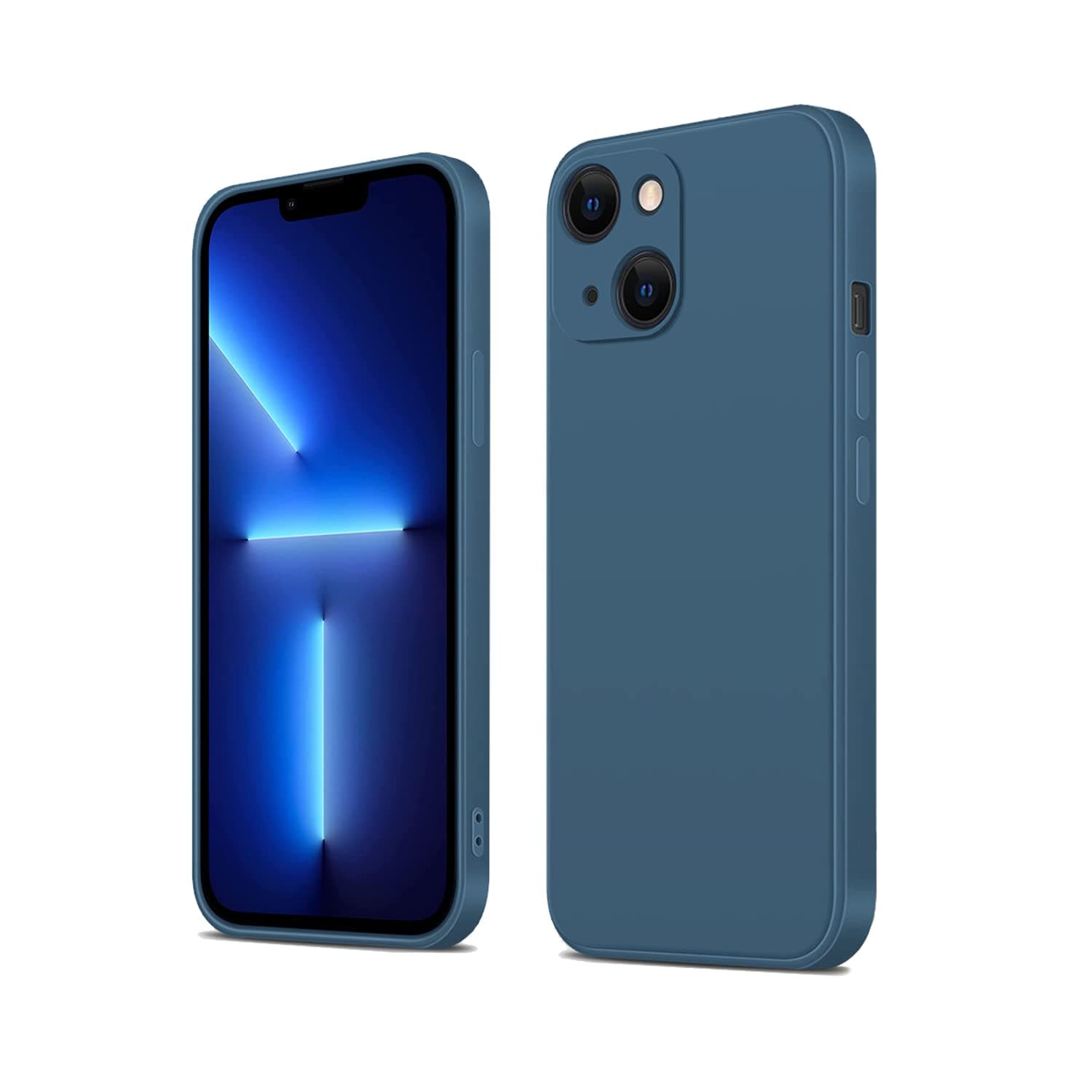 Doris Boutique us - Silicone Case Compatible with iPhone 13, Shockproof Mobile Phone Case Made of Liquid Silicone Compatible with iPhone 13 Pro / 13 Pro Max (13 (6.1 inch), Navy Blue)