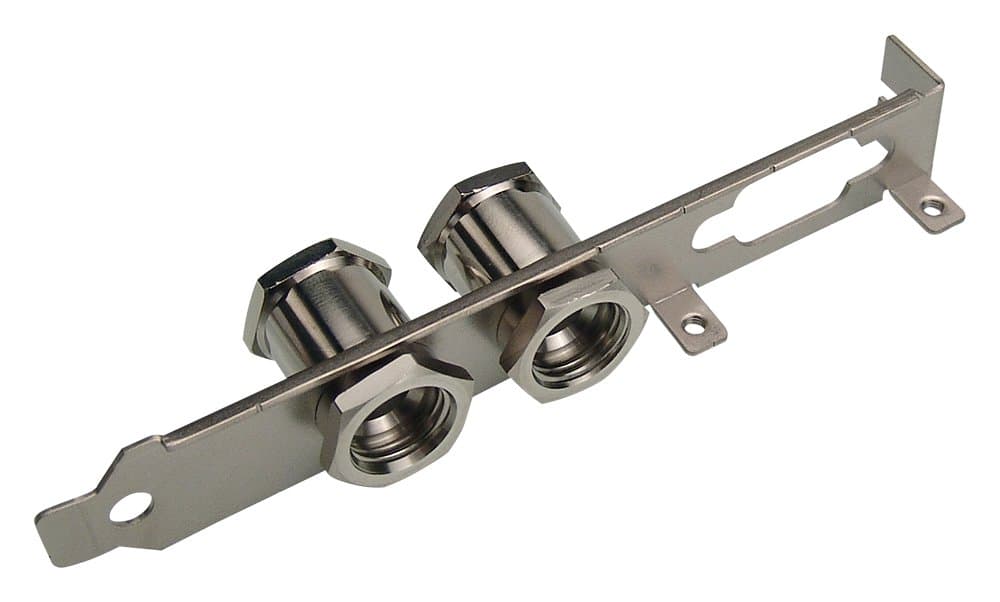 Koolance BKT-PCI-G Computer L-Bracket (Double Panel-Mount) G 1/4 BSPP Threads