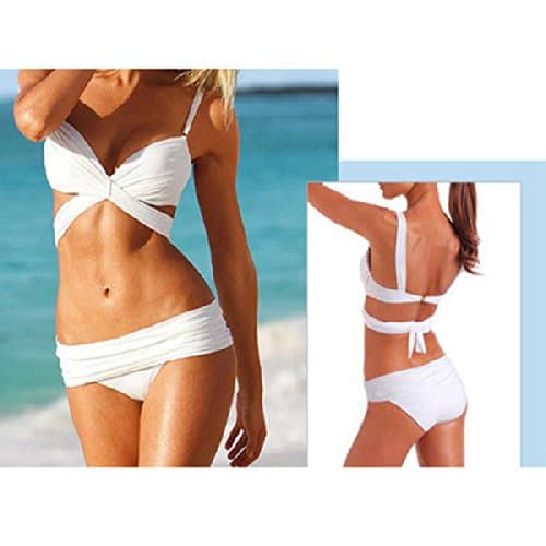 IMAGE White S/M/L Hot Lady Woman's Bikini Set Push-up Padded Bra Swimwear Bathing Swimsuit