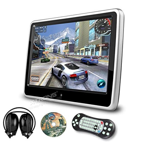 XTRONS 10.1 Inch HD Digital Touch Screen Car Headrest DVD Player Ultra-thin Detachable One IR Headphone Included