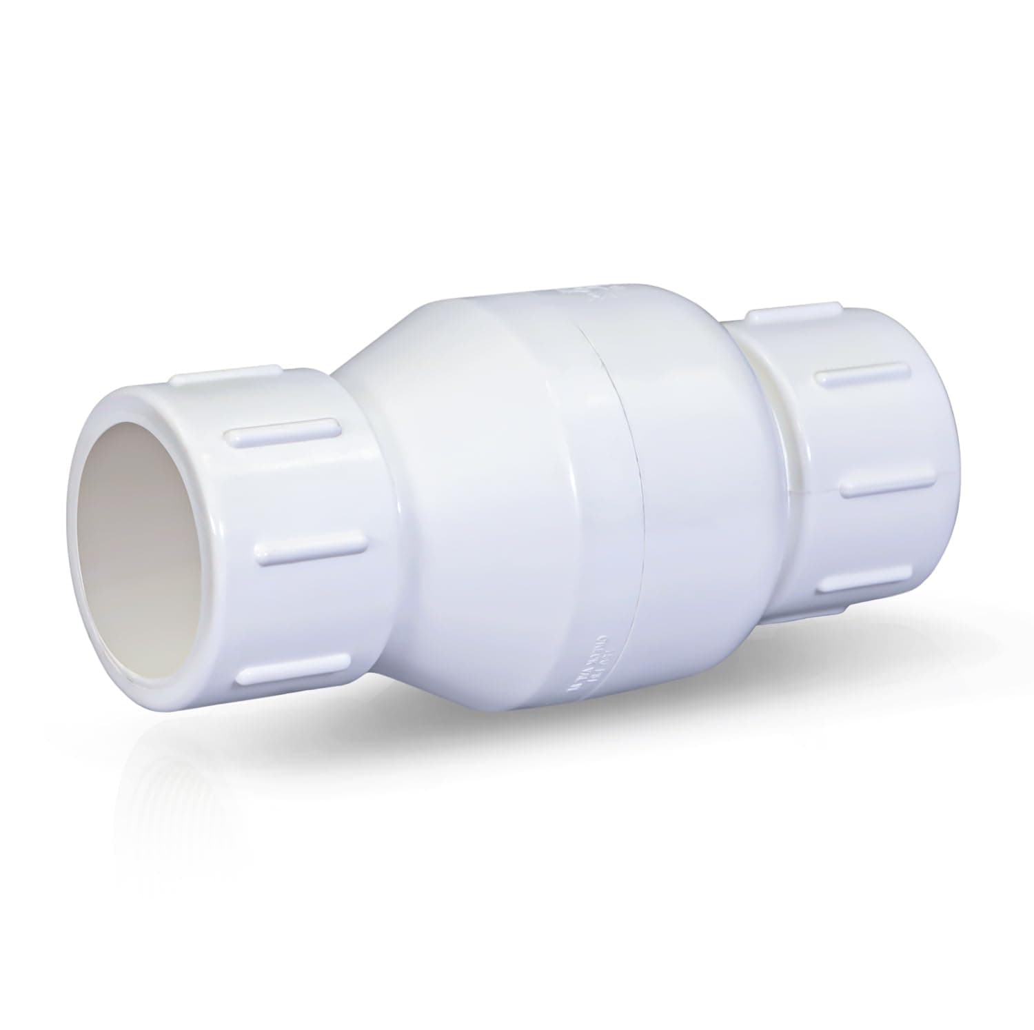 Midline Valve 4I2T12 PVC Inline Check Valve for Backflow Prevention 1/2'' Solvent Connections White Plastic
