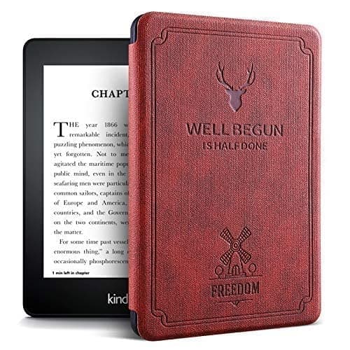ProElite Deer Smart Flip case Cover for Amazon Kindle 6" 300 ppi 11th Generation 2022, Wine Red