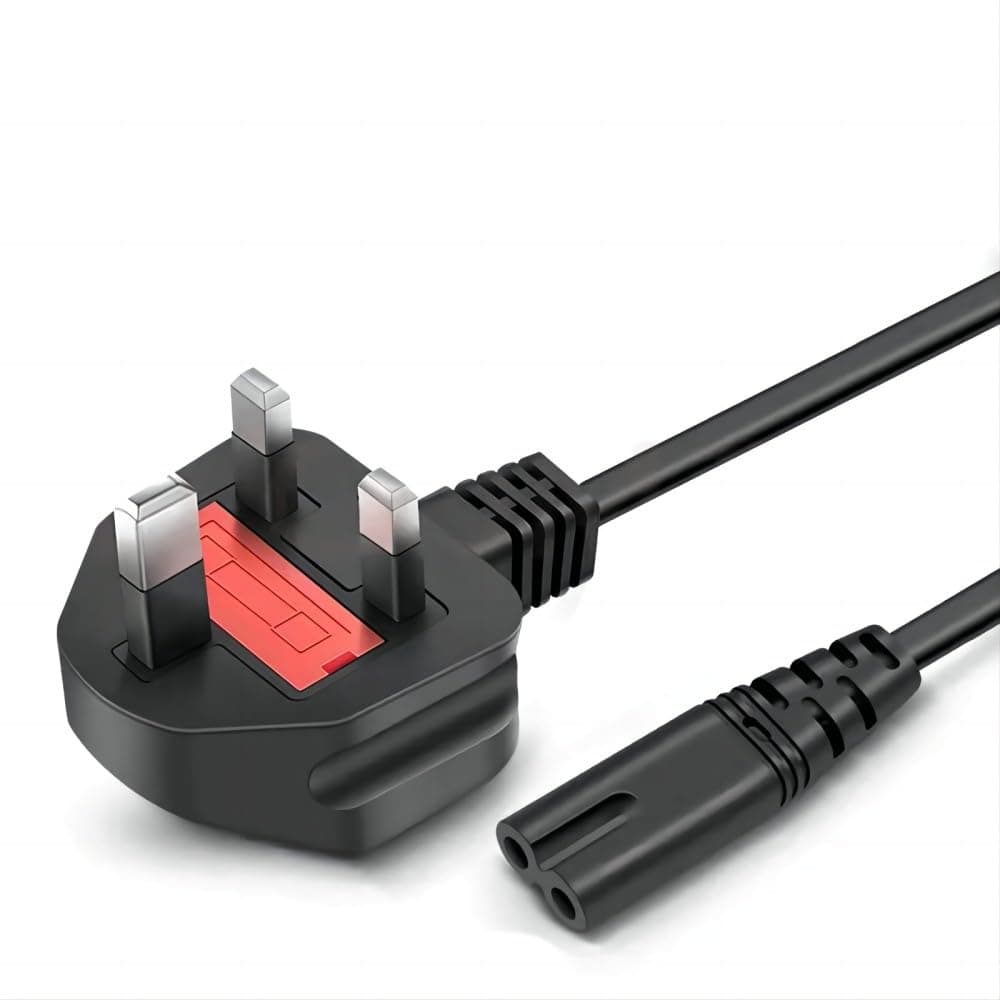 1.5M UK Plug 3A Fig 8 Replacement AC Power Cord for PS5/PS4/PS3/Xbox Series S/Surface Laptop Charger and Other 8-Type Interface Devices