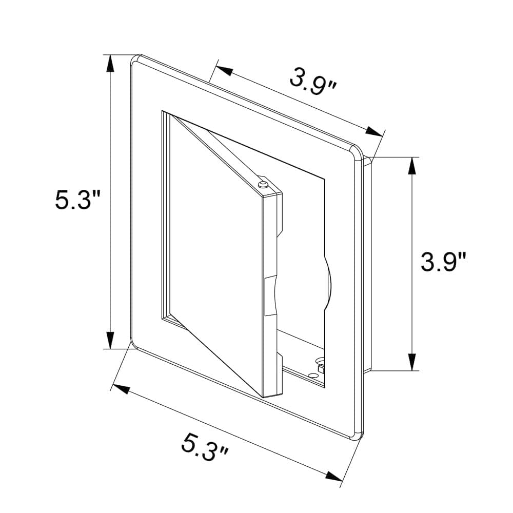 Awenta Access Panel Door 4'' x 4'' Inch - White Opening Flap Cover Plate - Box Door Lock - Door Latch