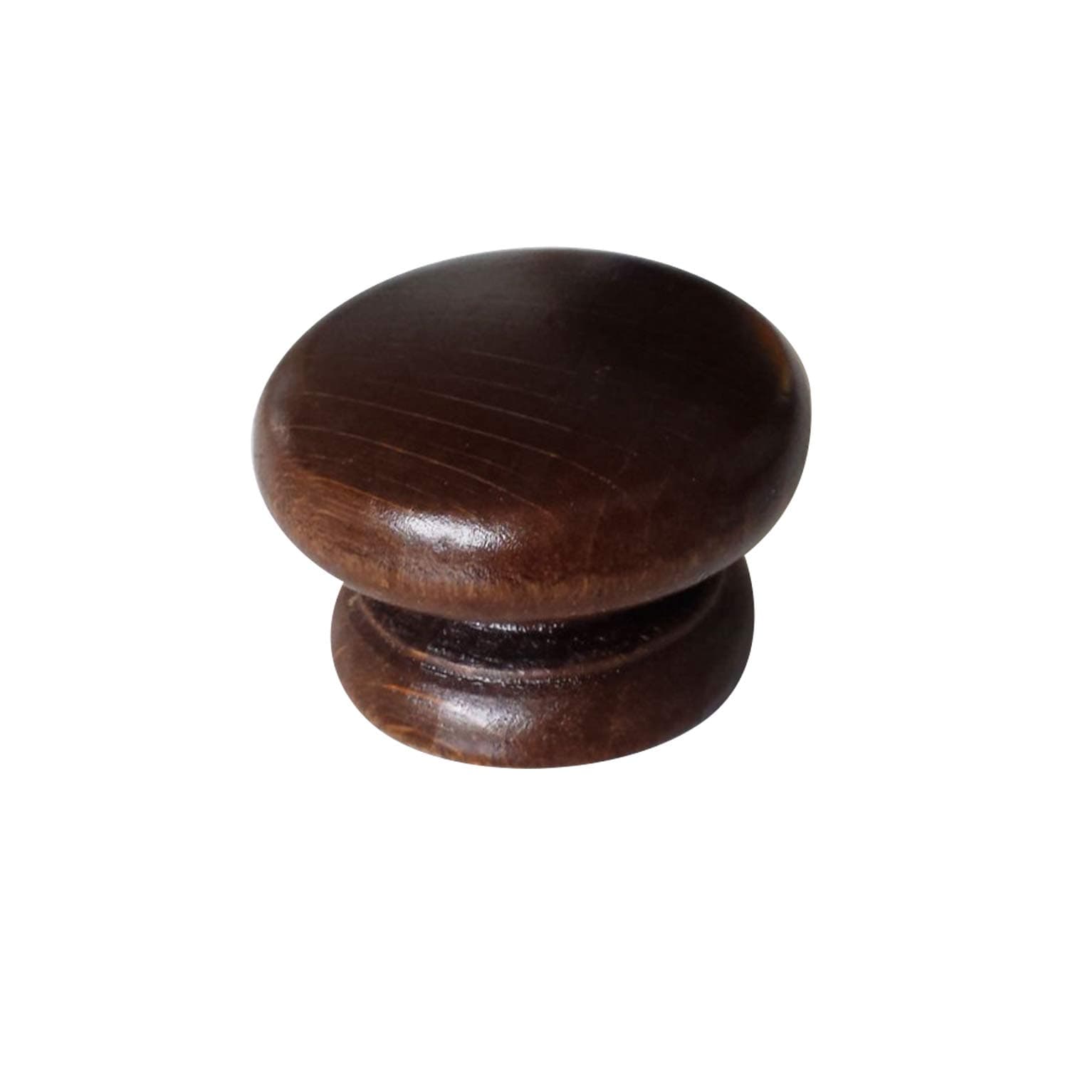 20 x Wooden Door Handles knobs Colour: Walnut Kitchen Door Cabinet Cupboard 40 mm Diameter