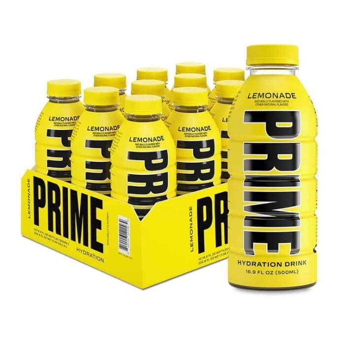 PRIME Hydration Lemonade| Electrolyte Enhanced for Ultimate Hydration | 250mg BCAAs | B Vitamins | Antioxidants | 720mg Electrolytes | 10.5% Coconut Water | 500mL Bottle |12 Pack