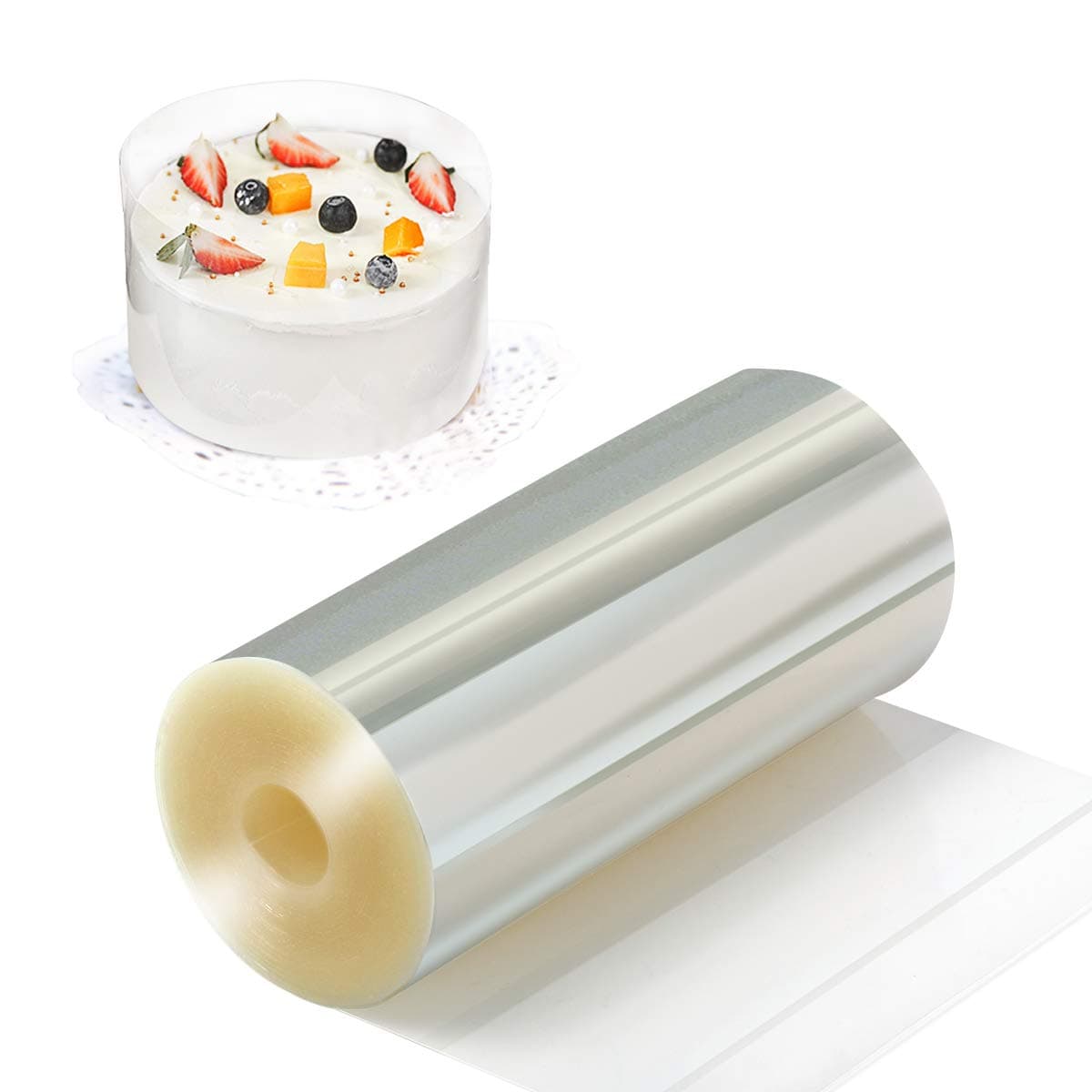 Cake Collars 4 x 394inch, Acetate Rolls, Clear Cake Strips, Transparent Cake Rolls, Mousse Cake Acetate Sheets for Chocolate Mousse Baking, Cake Decorating
