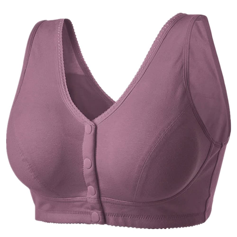 Women Full-Freedom Front Closure Comfortable Snap Bra for Wireless Post-Surgery Bra Active Yoga Sleep Bras