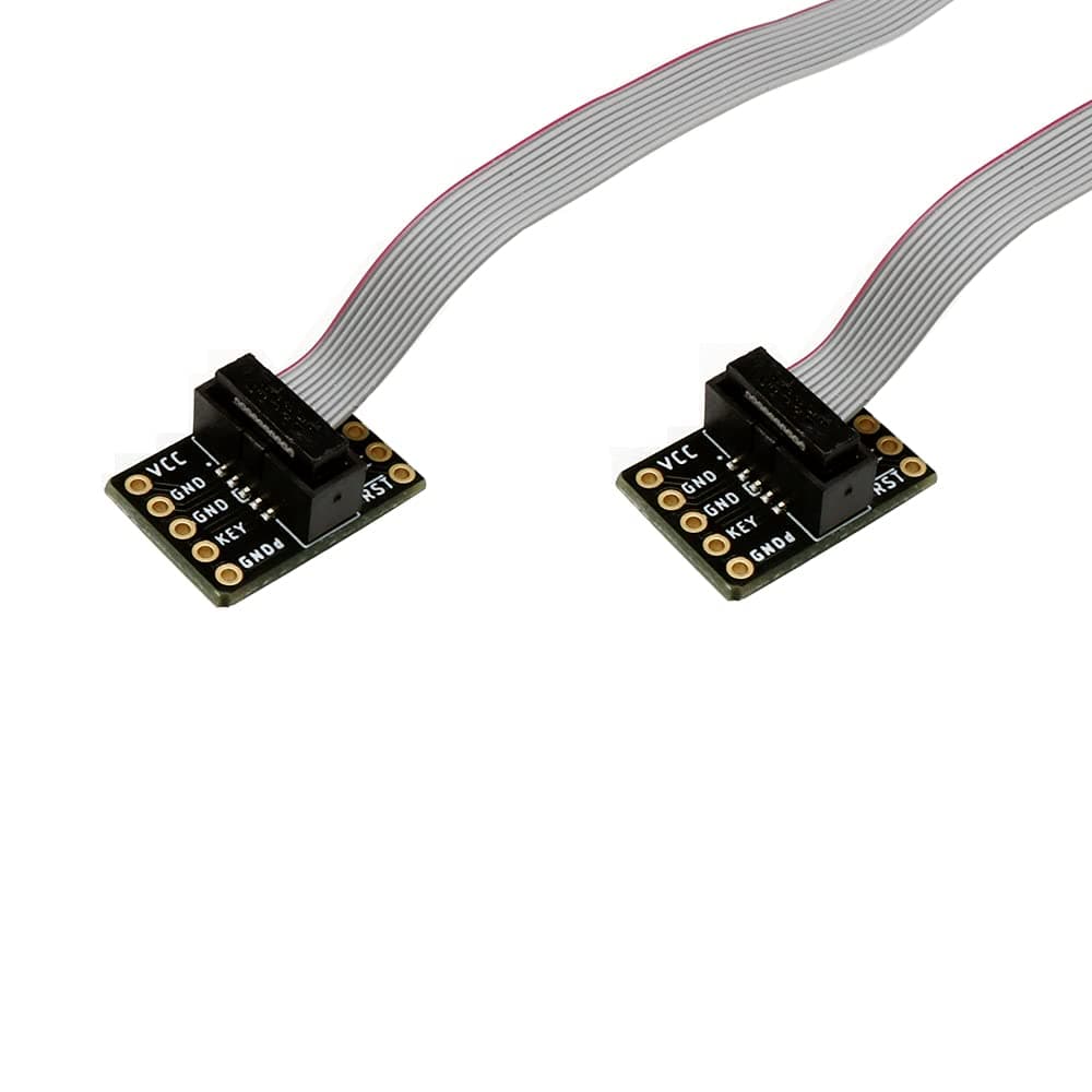 Treedix 2pcs JTAG Breakout Board Adapter Converter SWD Breakout Jtag Debug Board with 2 Row 1.27mm Pitch 10pins Female to Female IDC Connector Flat Flexible Gray Ribbon Jumper Cable 200mm for J-Link