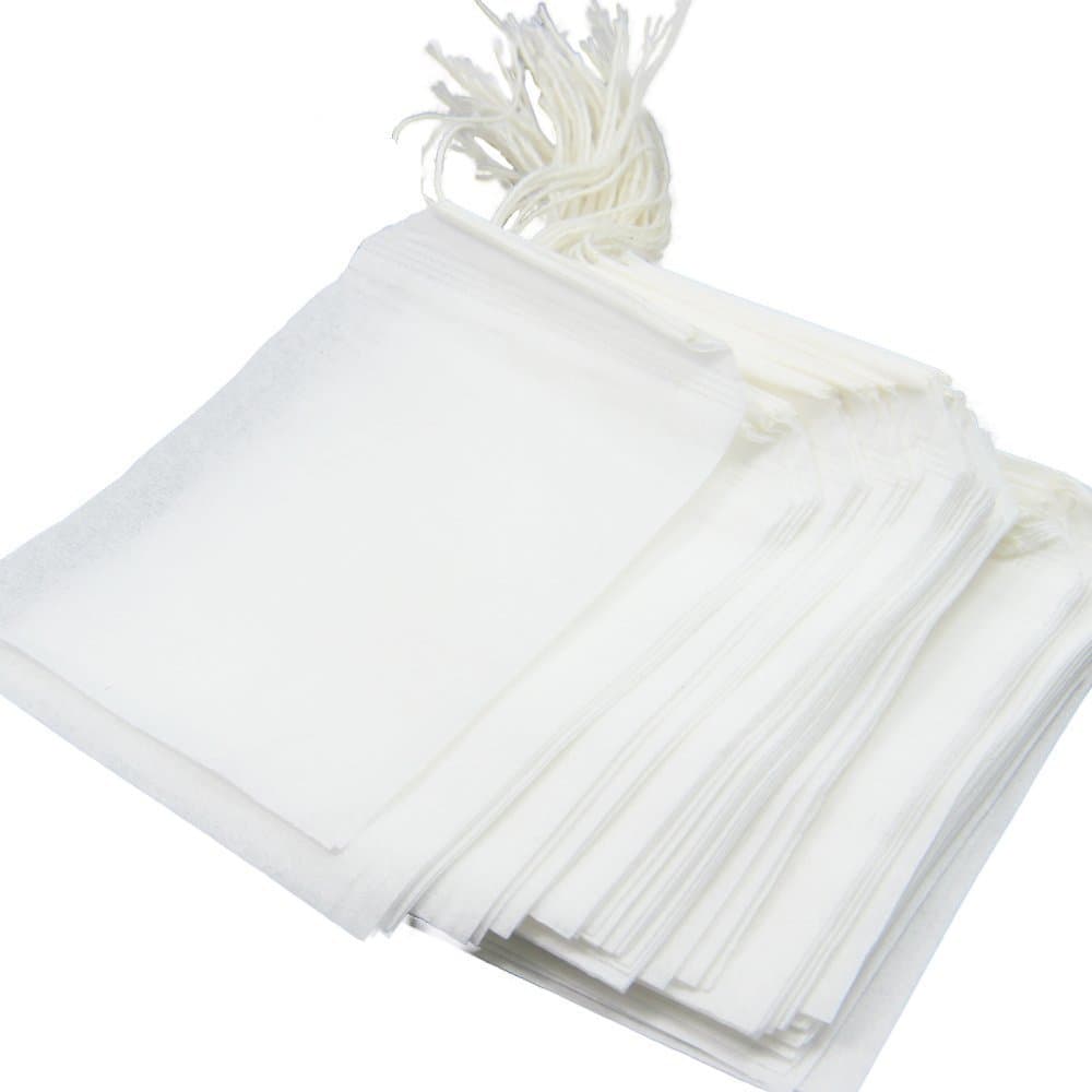 Gethome Disposable String Drawstring Empty Heat Seal Filter Paper Tea Bags Pack of 100