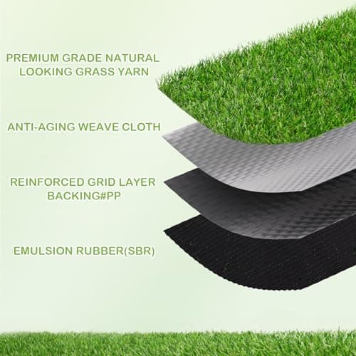 Artificial Turf Grass 13 FT × 36 FT, Realistic Fake Grass Rug with Drainage, 0.8" Height Outdoor Indoor Synthetic Grass Carpet Mat for Dogs, Balcony, Patio, Backyard, Customized