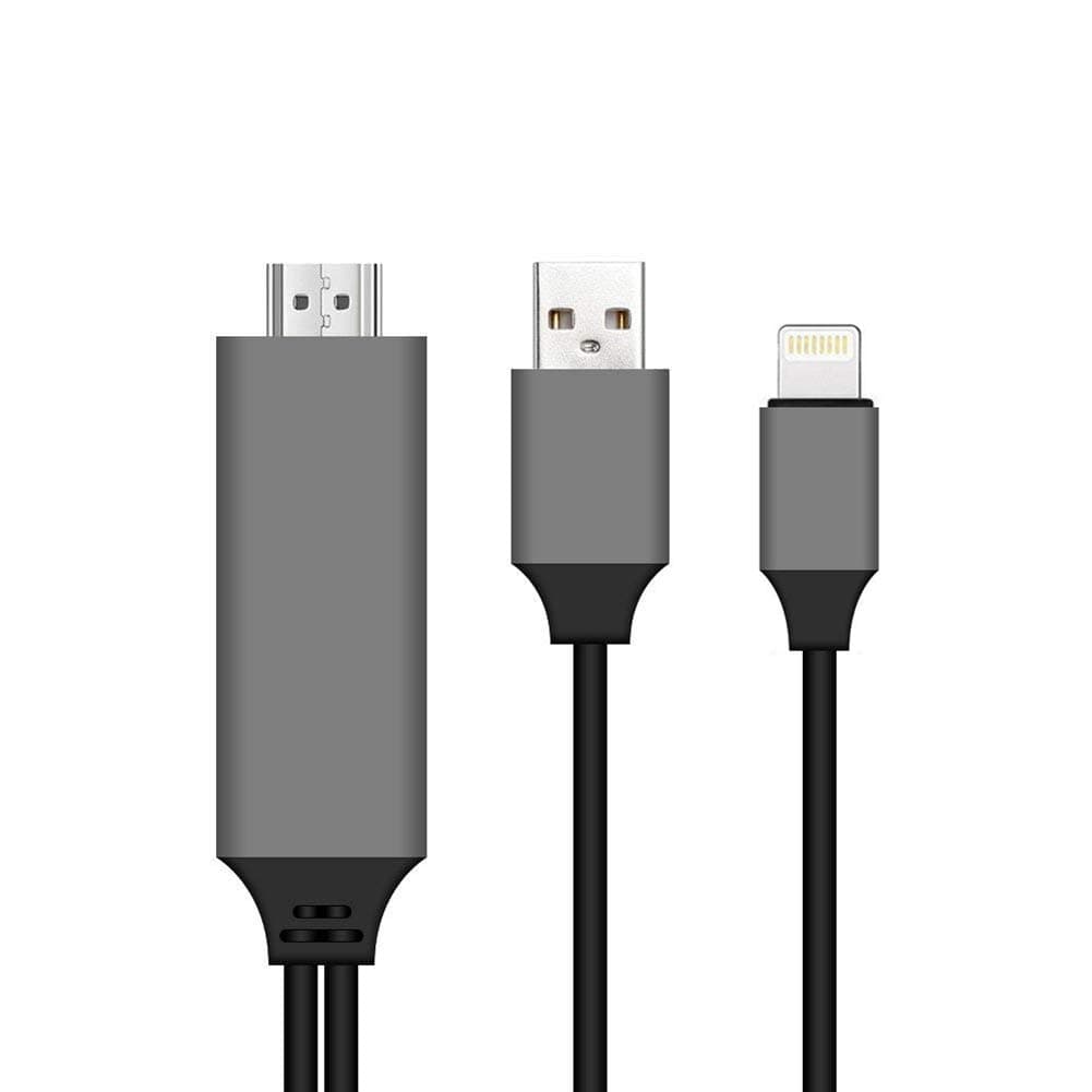 Lightning to HDMI Cable HOUKOLI 2M HDMI Adapter Cable Audio Video 1080P High Speed Transmit TV Projector, Compatible iPhone X/8/7/6/5 iPad iPod iTouch - Support IOS 11