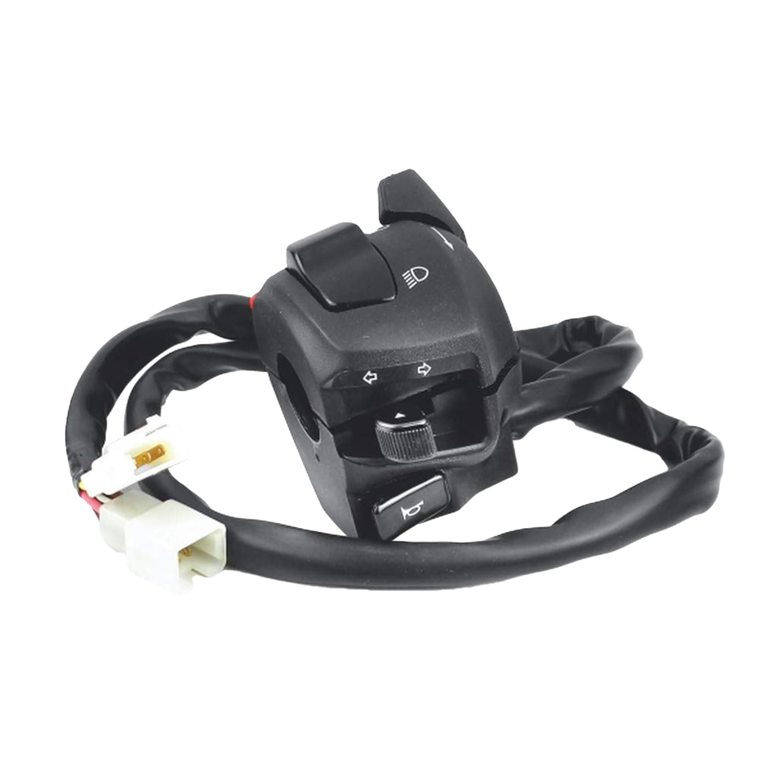 UNO Minda SW-0639B-M01 HANDLE BAR SWITCH- LEFT SIDE - WITH WIRE (2 COUPLER) - SELF START For-YAMAHA-FZ-16 / FAZER-N/M/FZ-S, Push Button, 2_way, Black