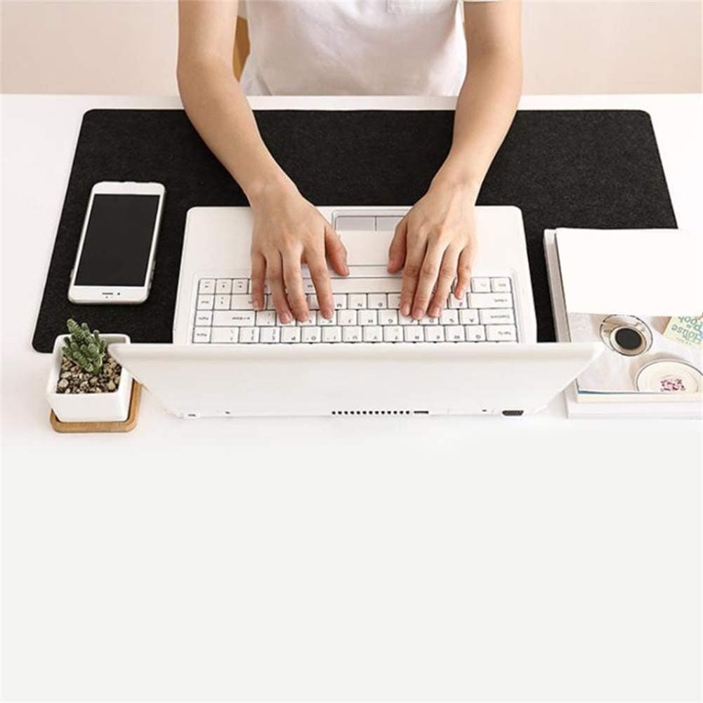 MEKOO 700X330mm Large Office Computer Desk Mat Modern Table Keyboard Mouse Pad Wool Felt Laptop Cushion Desk Mat Gamer Mousepad Mat (Black)