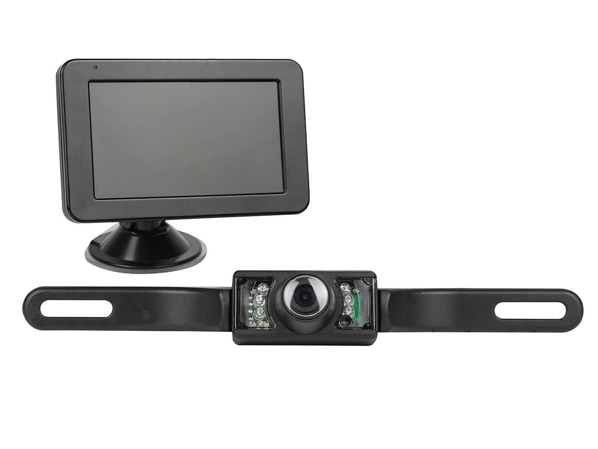 Wireless Reversing Video System Spacer Lines Suction Base Number Plate Holder Black