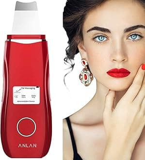 ANLAN Ultrasonic Skin Scrubber, Electric Face Spatula Skin Scraper Blackhead Remover Pores Cleaner Wrinkle Remover Comedone Extractor Skin Care Beauty Tool WIth EMS Ion Pat Massage