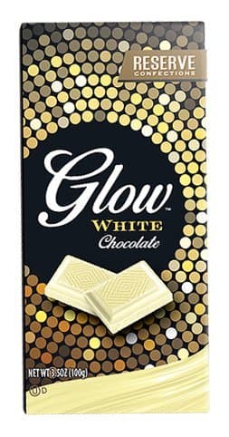 Glow Premium Kosher White Chocolate Bar 3.5oz (3 Pack)
