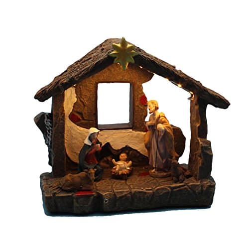 innodept12 Nativity Scene Christmas Figurines Set with Warm White Light Up