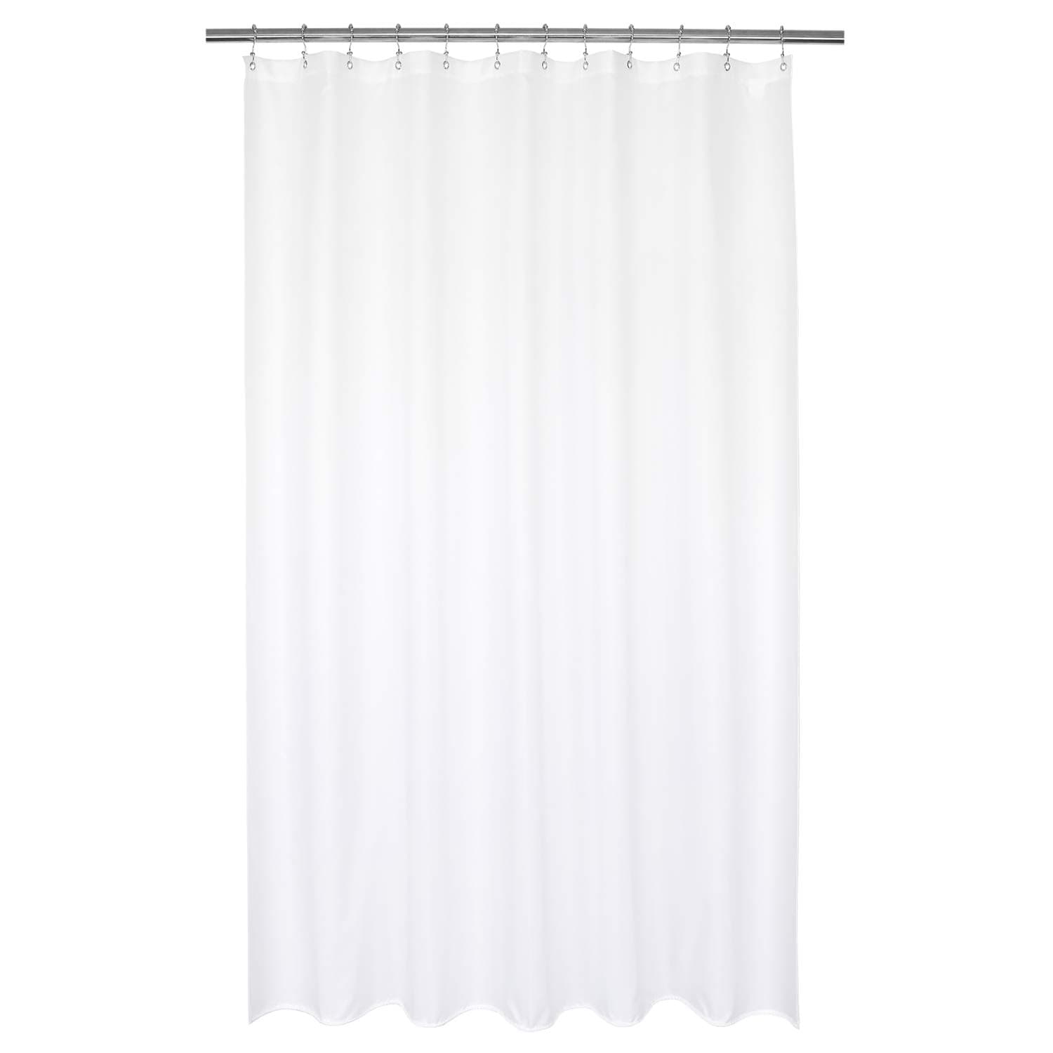 Barossa Design Waterproof Extra Long Shower Curtain or Liner Microfiber 72 x 84 inches, Soft Feel & Hotel Quality, Machine Washable, White, 72x84
