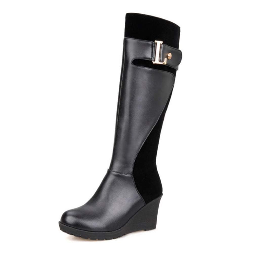 CUTEHEELS Women Knee High Wedge Boots