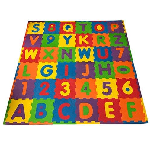 FUN n' SAFE Kid's ABC/123 Play Mat, 36 Interlocking Foam Tiles with Pop-Out Letters and Numbers (7173A) 36 Foam Tiles