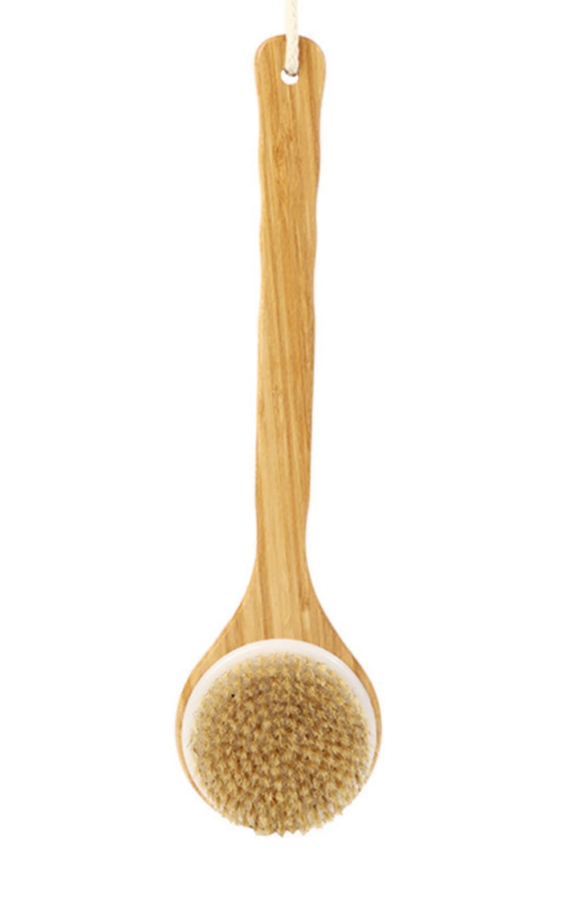 Bath Brush Long Handle, Shower Brush Body Back Spa Clean, Bath Brush Natural Bristle Improves Blood Circulation, Exfoliates