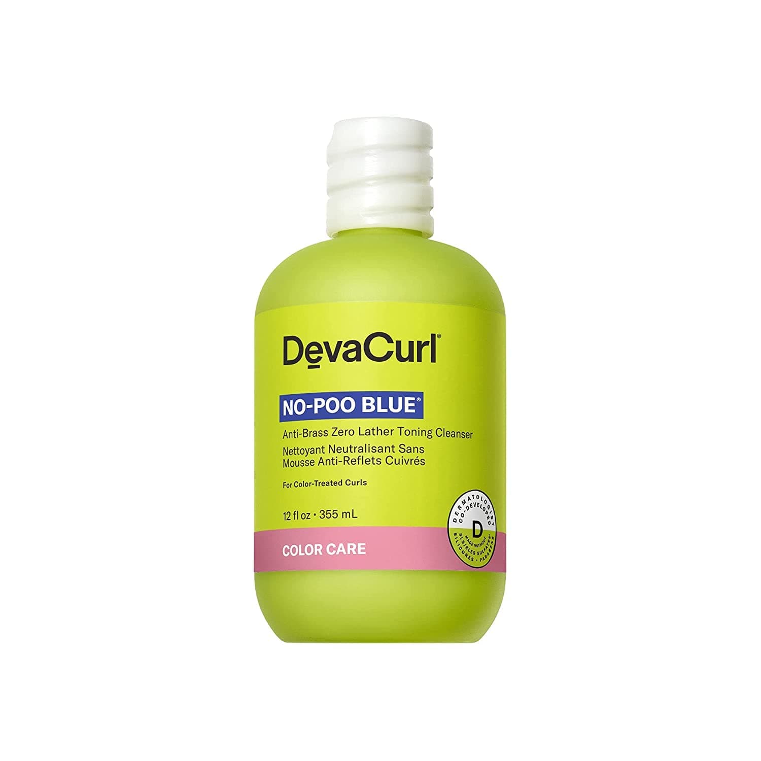 DevaCurlNo-Poo Blue® Anti-Brass Zero Lather Toning Cleanser, Superfruits, 12 fl. oz.