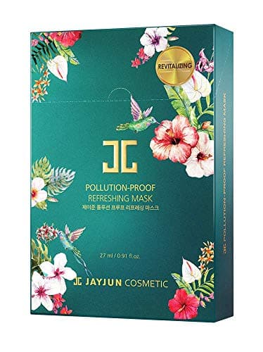 JAYJUN Pollution-Proof Refreshing Mask (10 Sheets) – Korean Cupra Sheet Mask with Ectoin & Ginger Oil for Urban Skin, Hydrating & Soothing Skincare