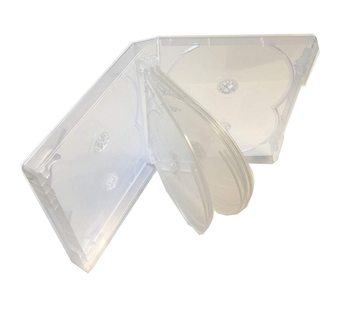 1 MegaDisc New 25mm Clear DVD Replacement Case Hold 10 Discs with Flap Trays