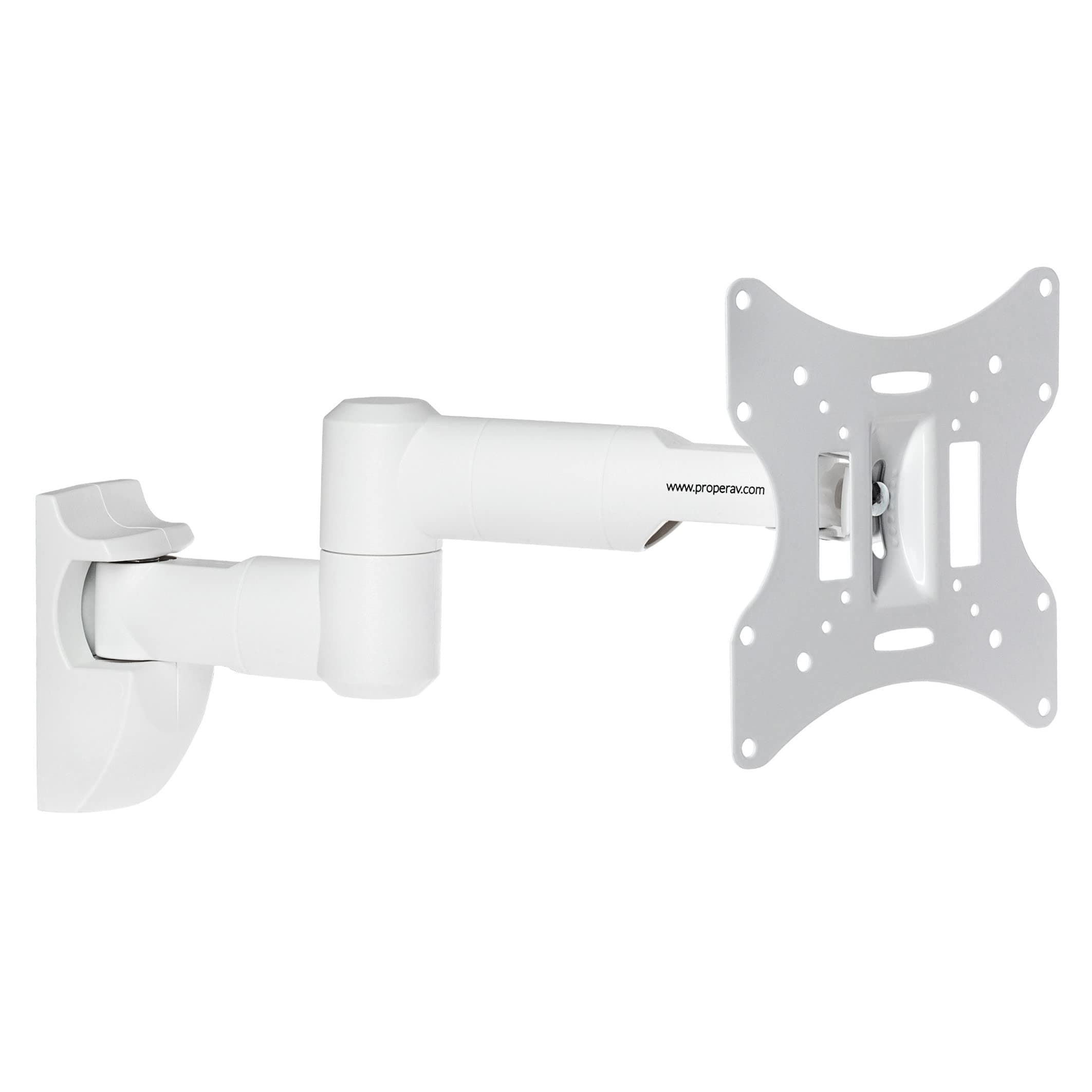 ProperAV White TV Wall Bracket for 23'' 24'' 28'' 32'' 37'' 40'' 42'' 43'' 46'' Tilt 20° VESA Max 200x200