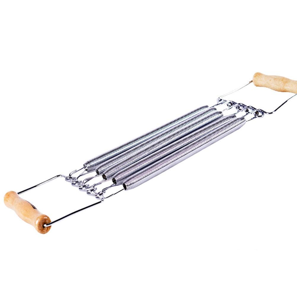 LEBAO Chest Expander Spring Muscle Puller-5 Resistance Steel Spring Adjustable Tension Detachable Multi-Functional Fitness Machine Wooden Handle