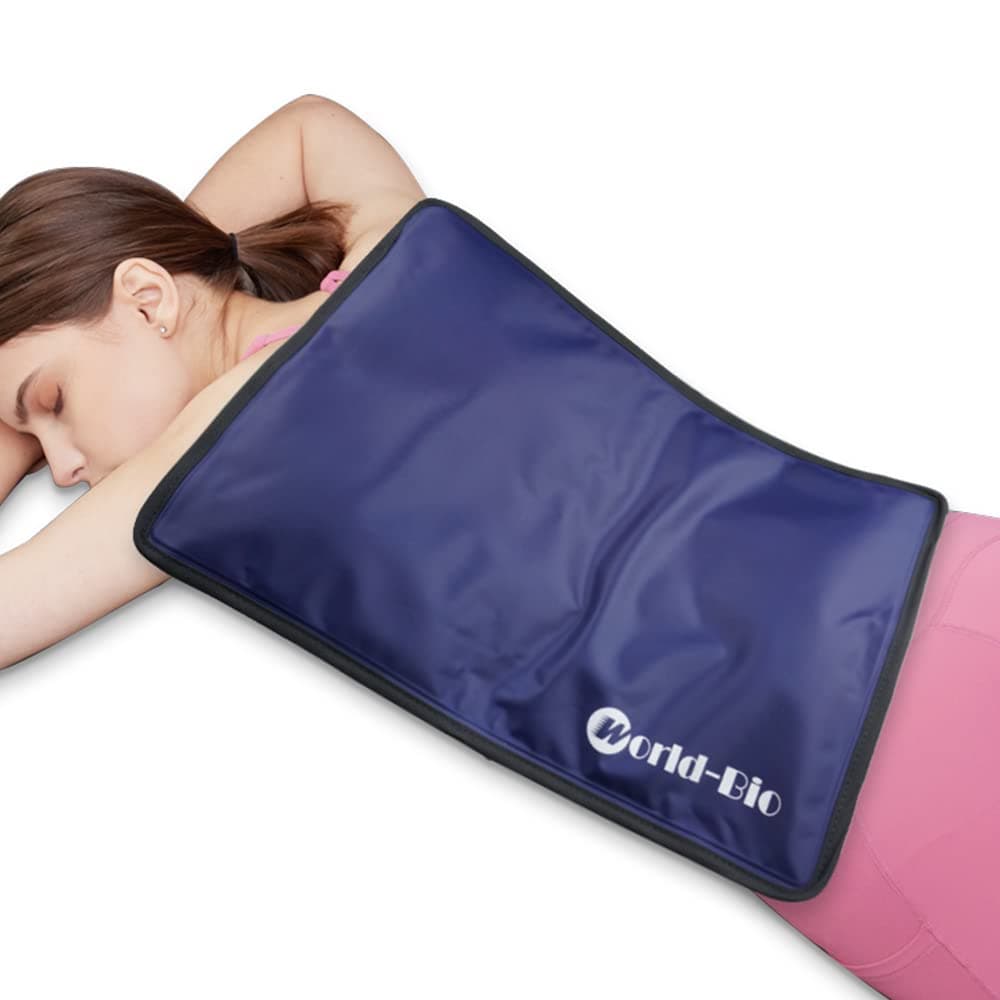 Extra Large Ice Pack for Injuries Reusable, Full Back Ice Pack Large Gel Ice Wrap w/2 Straps Cold Compress for Back Pain Relief from Swelling, Bruises, Sprains, Reusable Cold Pack 23.2" x 14.5"