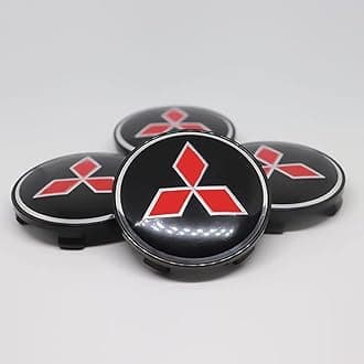 4pcs Car Hub Centre Caps for Mitsubishi Pajero ASX Outlander Lancer Eclipse 60mm Waterproof Wheel Center Hub DustProof Rim Wheel Decoration Cover Sticker Accessories,D, normal